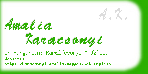 amalia karacsonyi business card